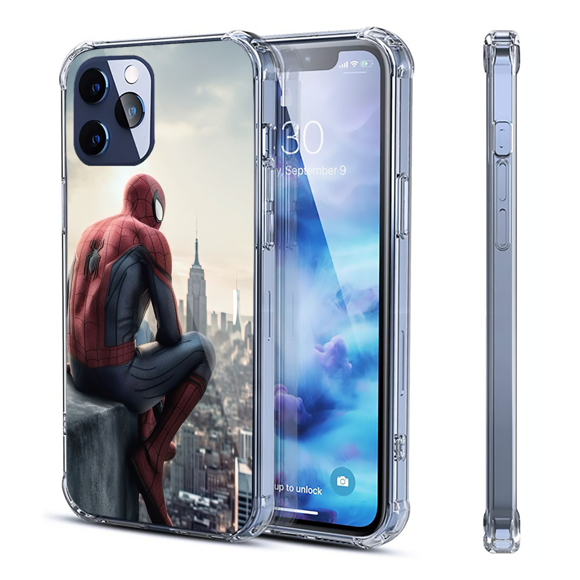 （画像用） Spider Man スパイダーマン 【iPhone 12シリーズ対応】透明スマホケース（クリアソフトケース）